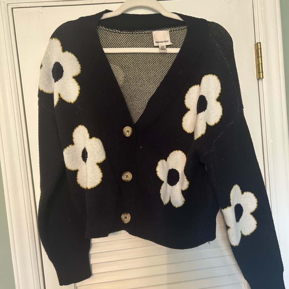 Navy INDUSTRY Flower Sweater
